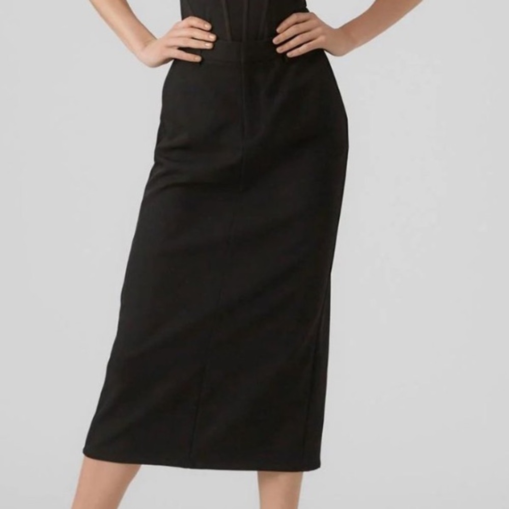 Vero Moda sleek Black Midi Skirt with pockets
